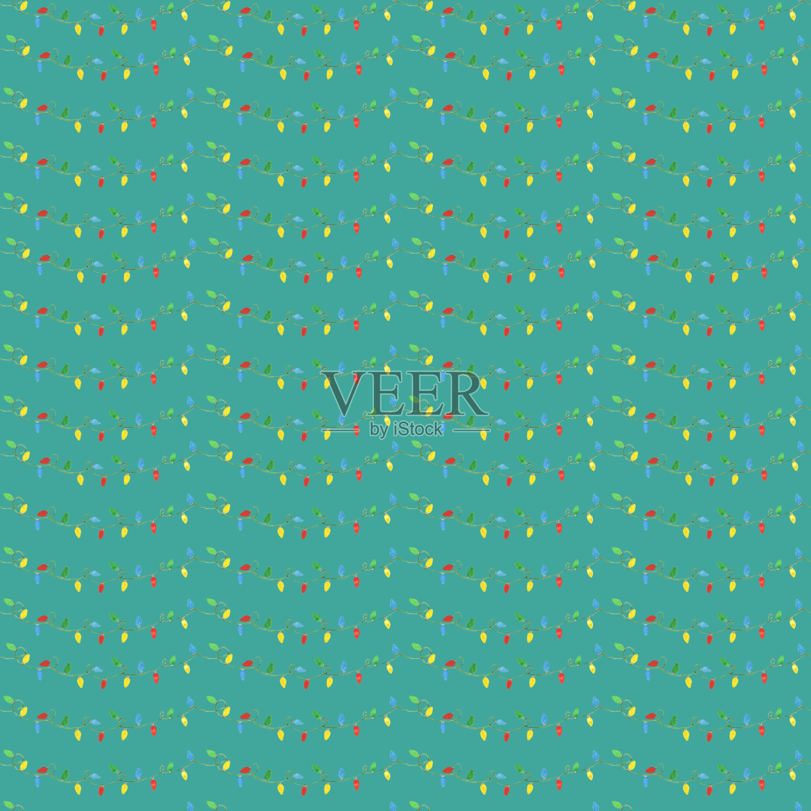 无缝图案与圣诞加兰。圣诞节无缝模式。电子纸。新年。冬季ornament.Celebration。霍利迪插画图片素材