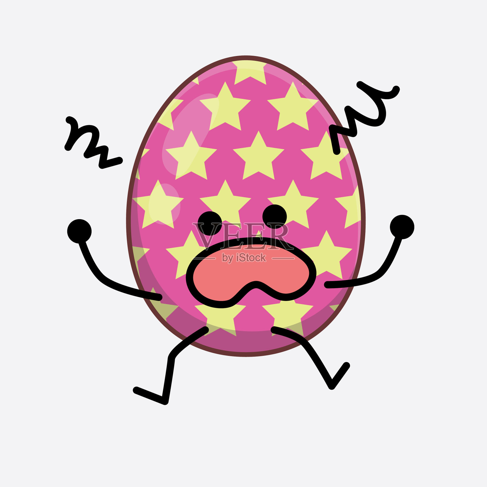 复活节彩蛋可爱的人物与简单的脸手插画图片素材