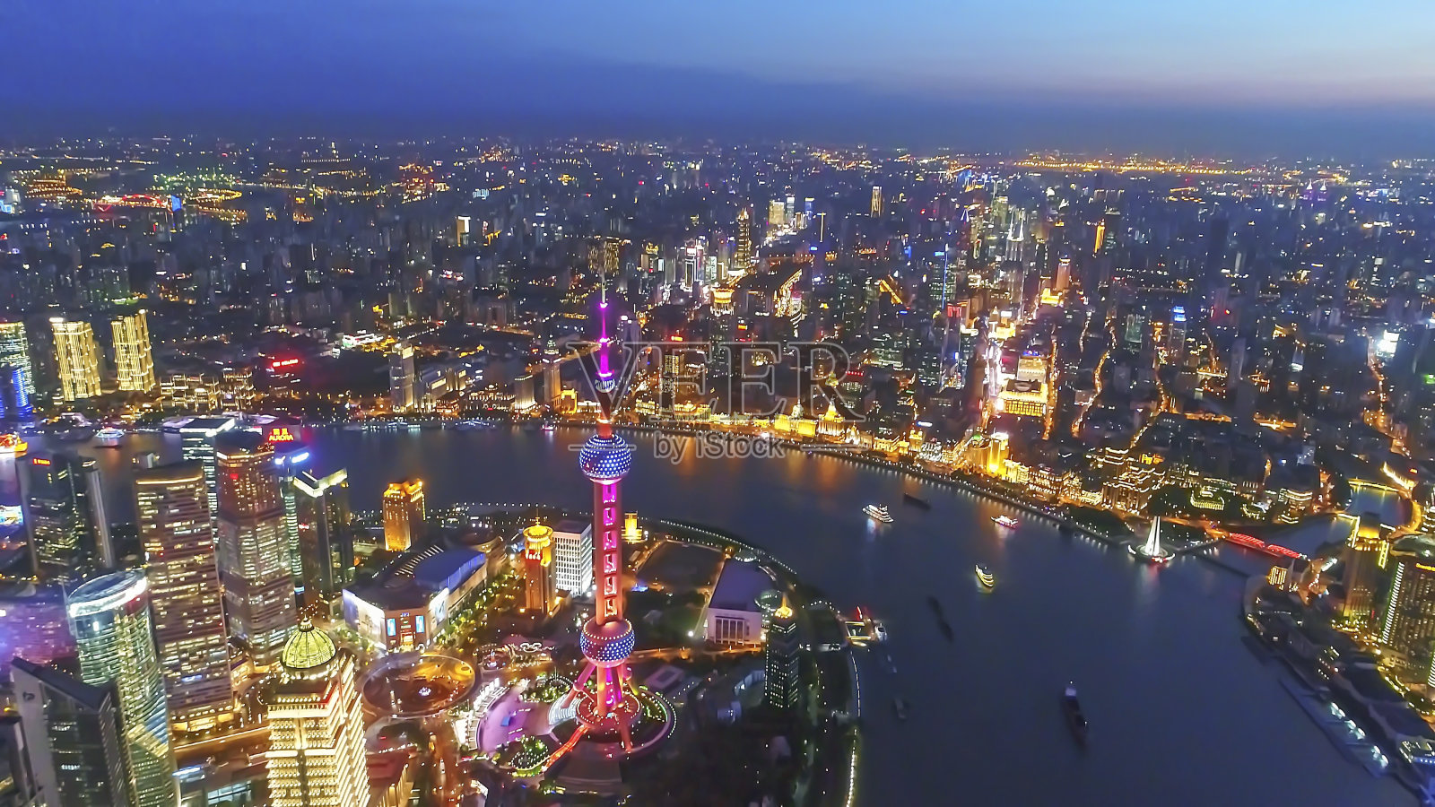 上海天际线鸟瞰图照片摄影图片