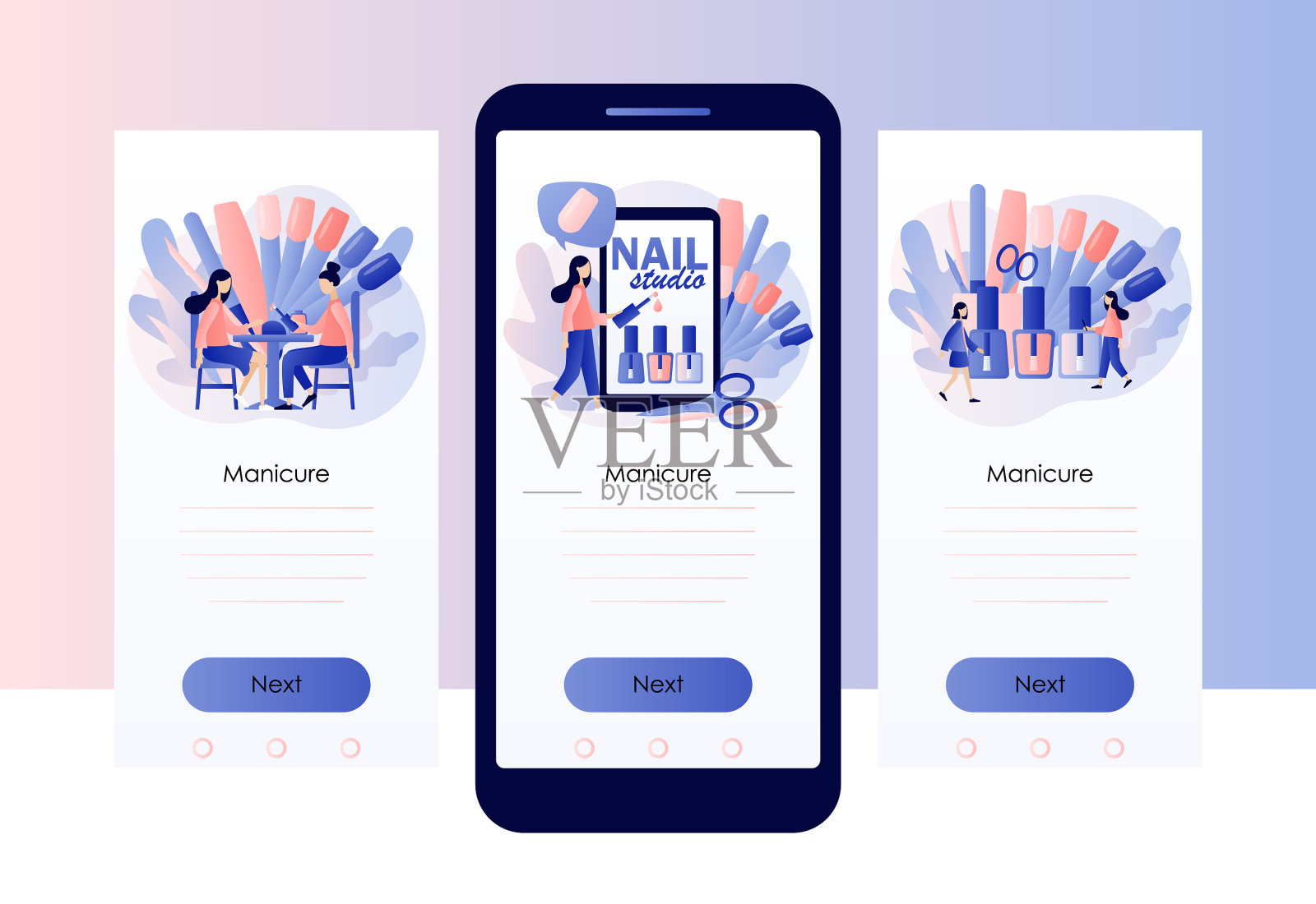 美甲工作室美甲师服务美容院插画图片素材