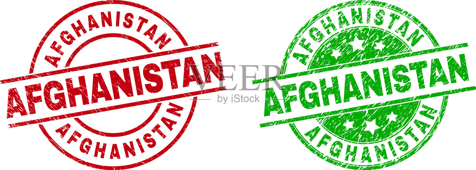 阿富汗圆形邮票与刮花的纹理插画图片素材