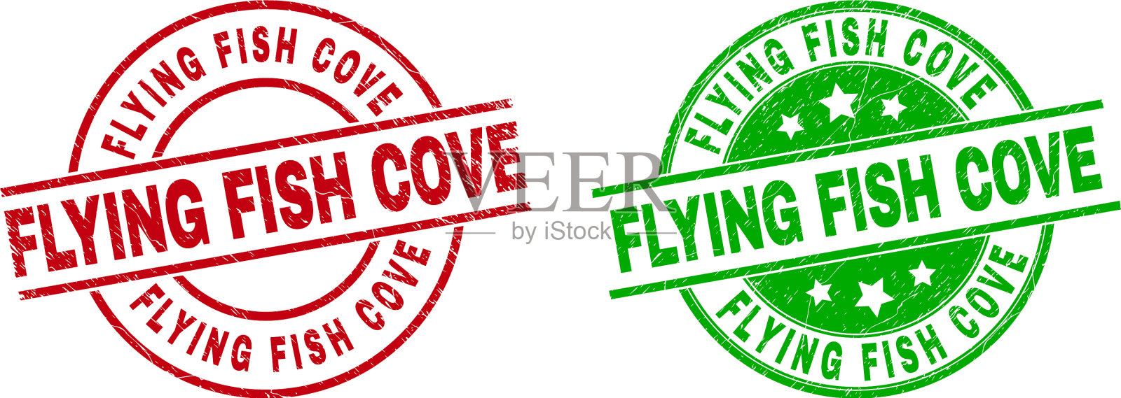 飞鱼湾周围有腐蚀的水印插画图片素材