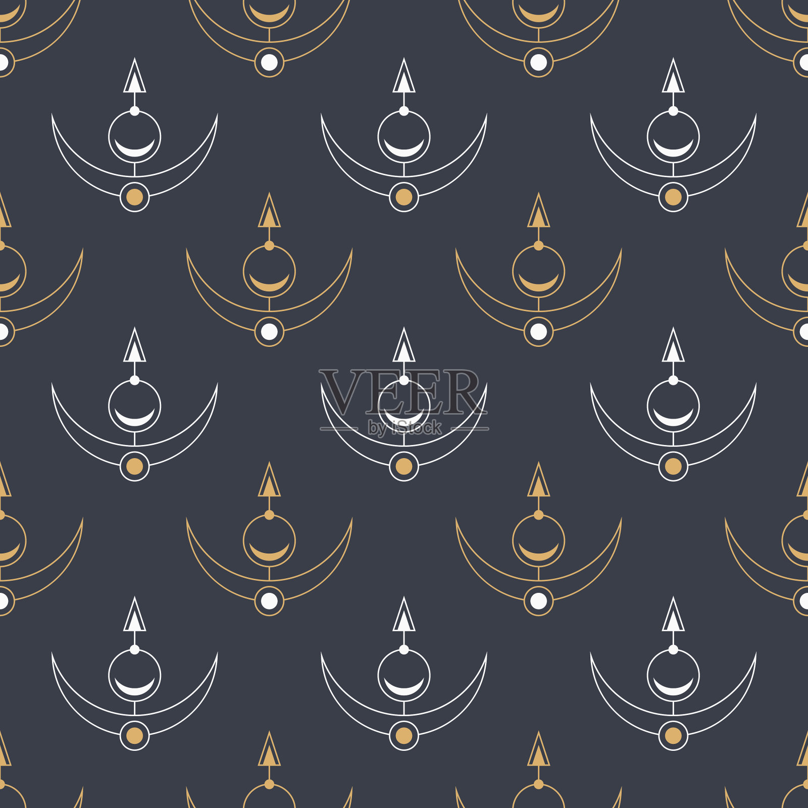 抽象无缝神圣几何符号图案插画图片素材