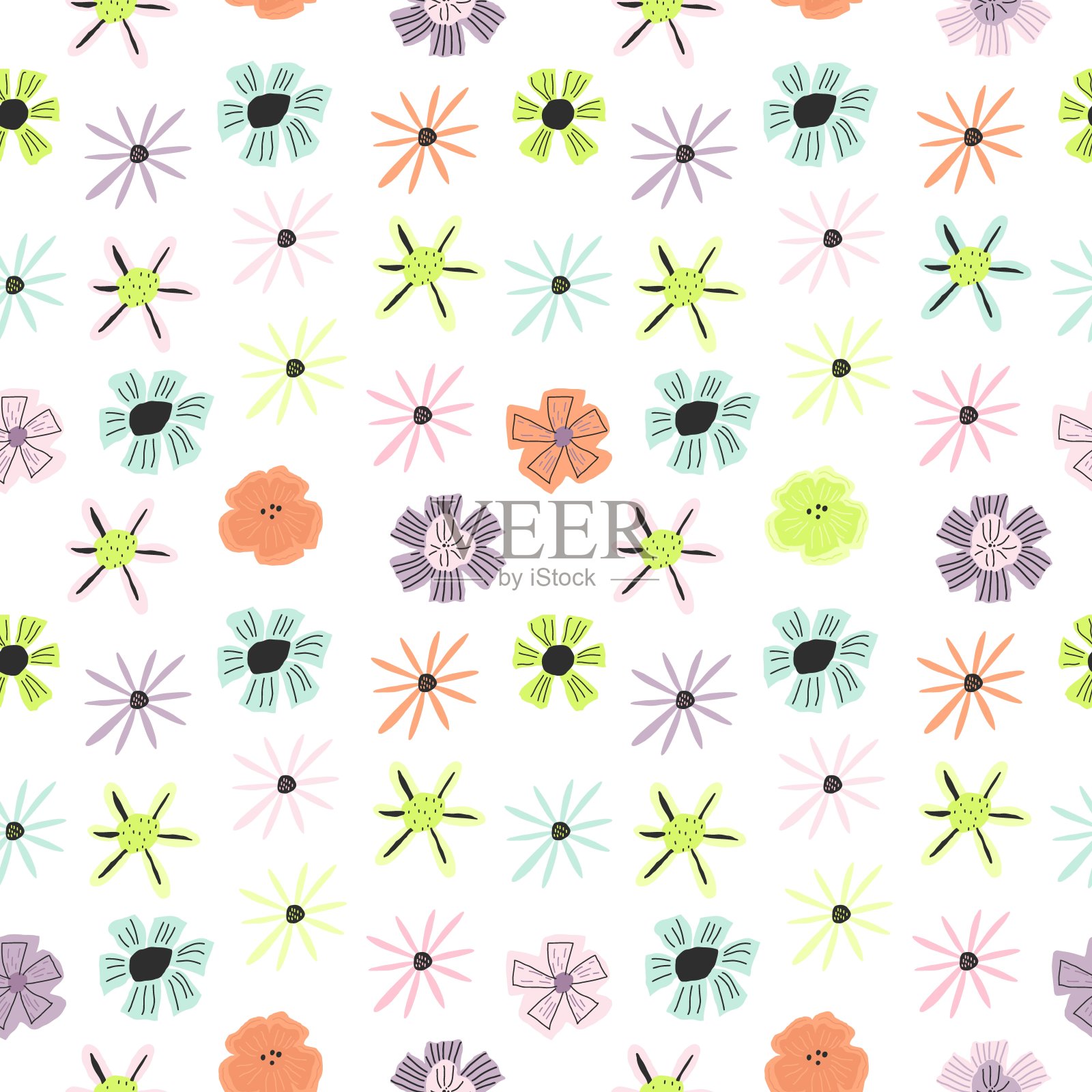 彩色有趣的印花纸设计，封面，纺织品插画图片素材