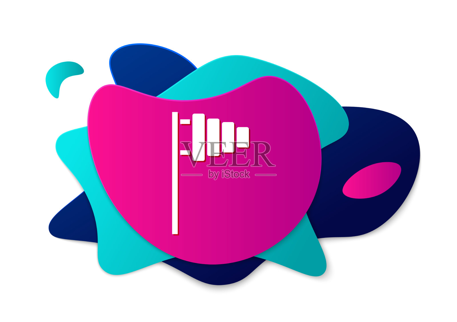 彩色高尔夫旗帜图标孤立在白色背景图标素材