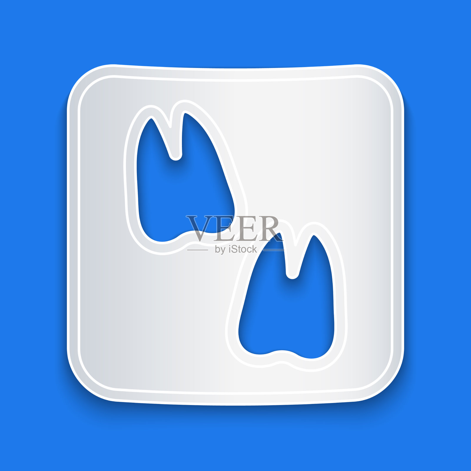 剪纸骆驼爪脚印图标孤立上插画图片素材