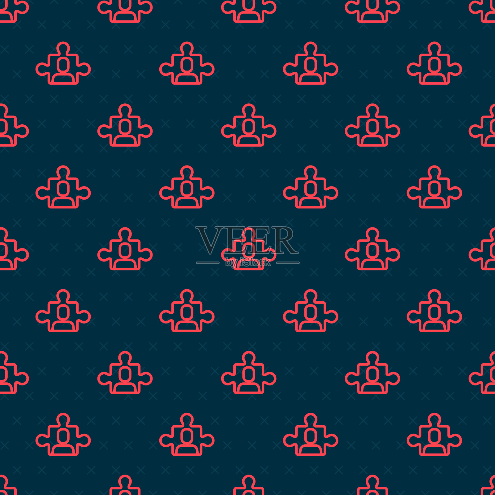 项目团队基地图标隔离无缝红线插画图片素材