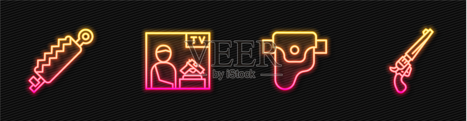 在皮套中设置线枪陷阱狩猎广告插画图片素材