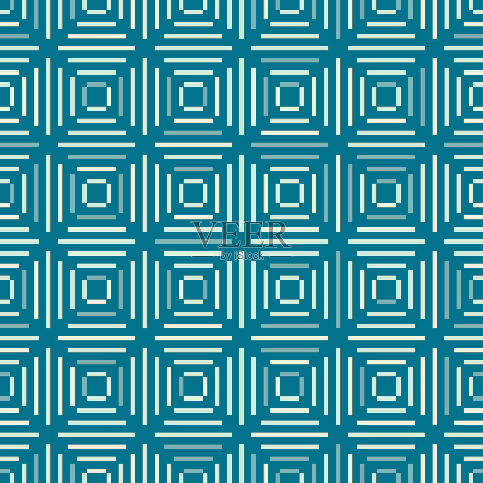 抽象几何无缝蓝绿色纹理背景。矢量图插画图片素材