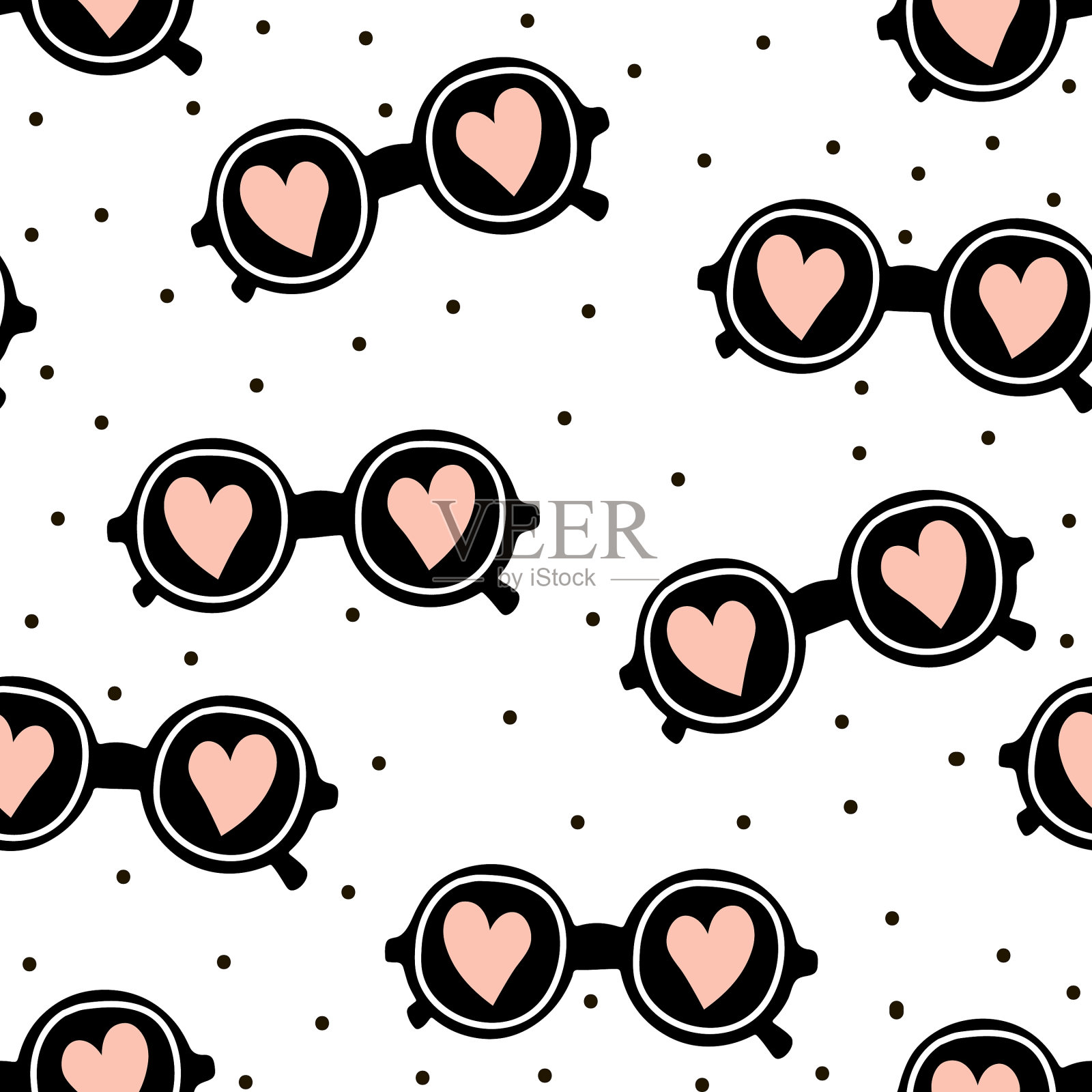 时尚无缝图案太阳镜简约插画图片素材