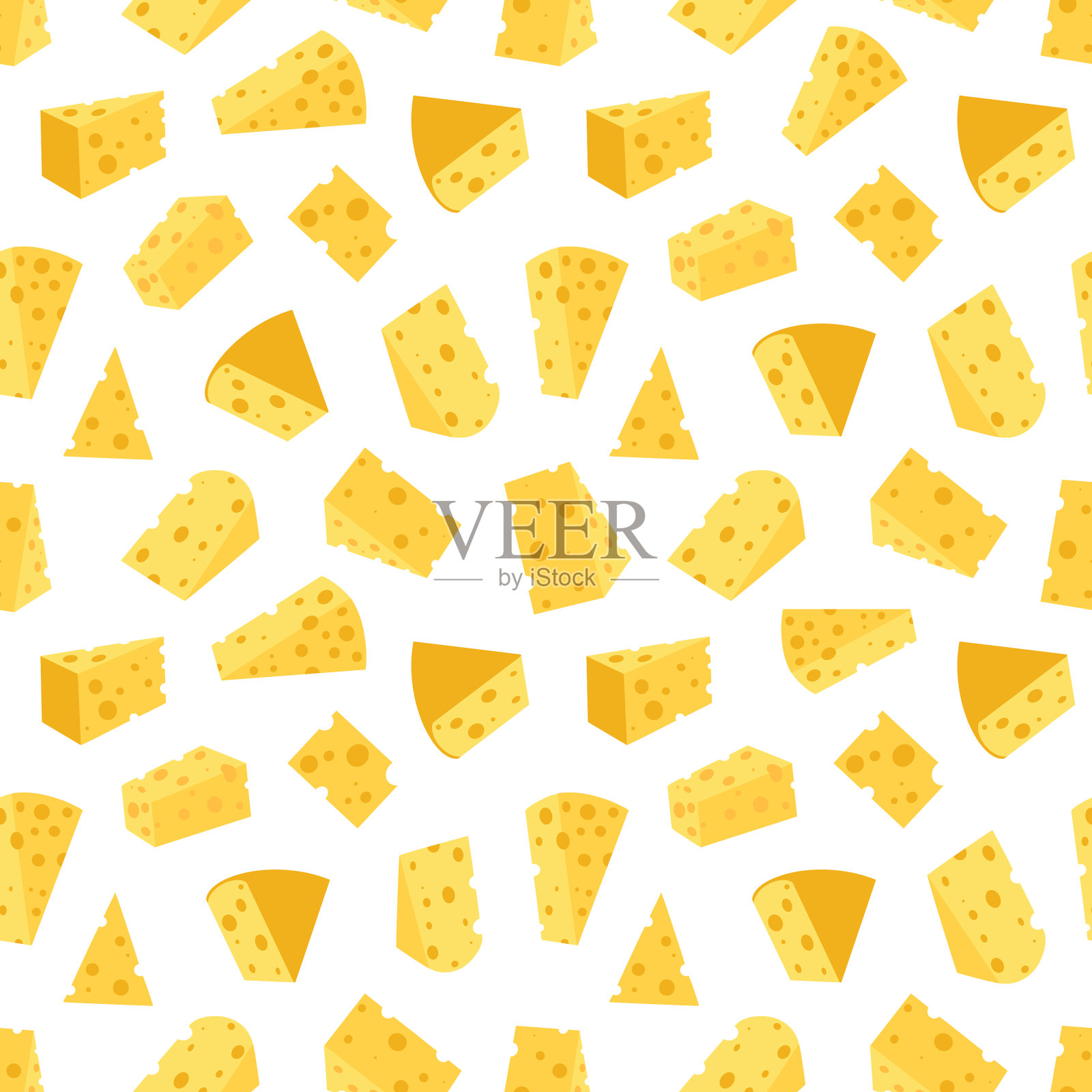 奶酪无缝花纹片黄色奶酪插画图片素材