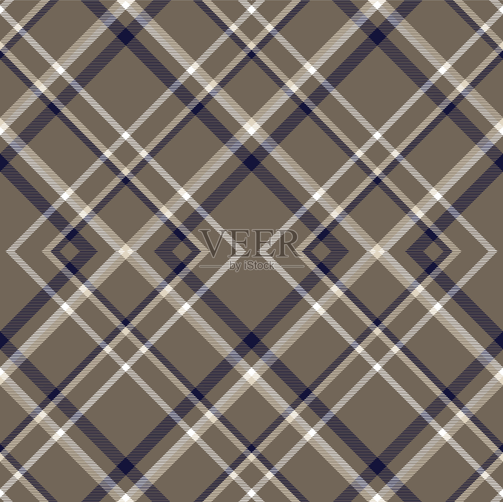 棕色菱形格纹格子呢纹理无缝插画图片素材