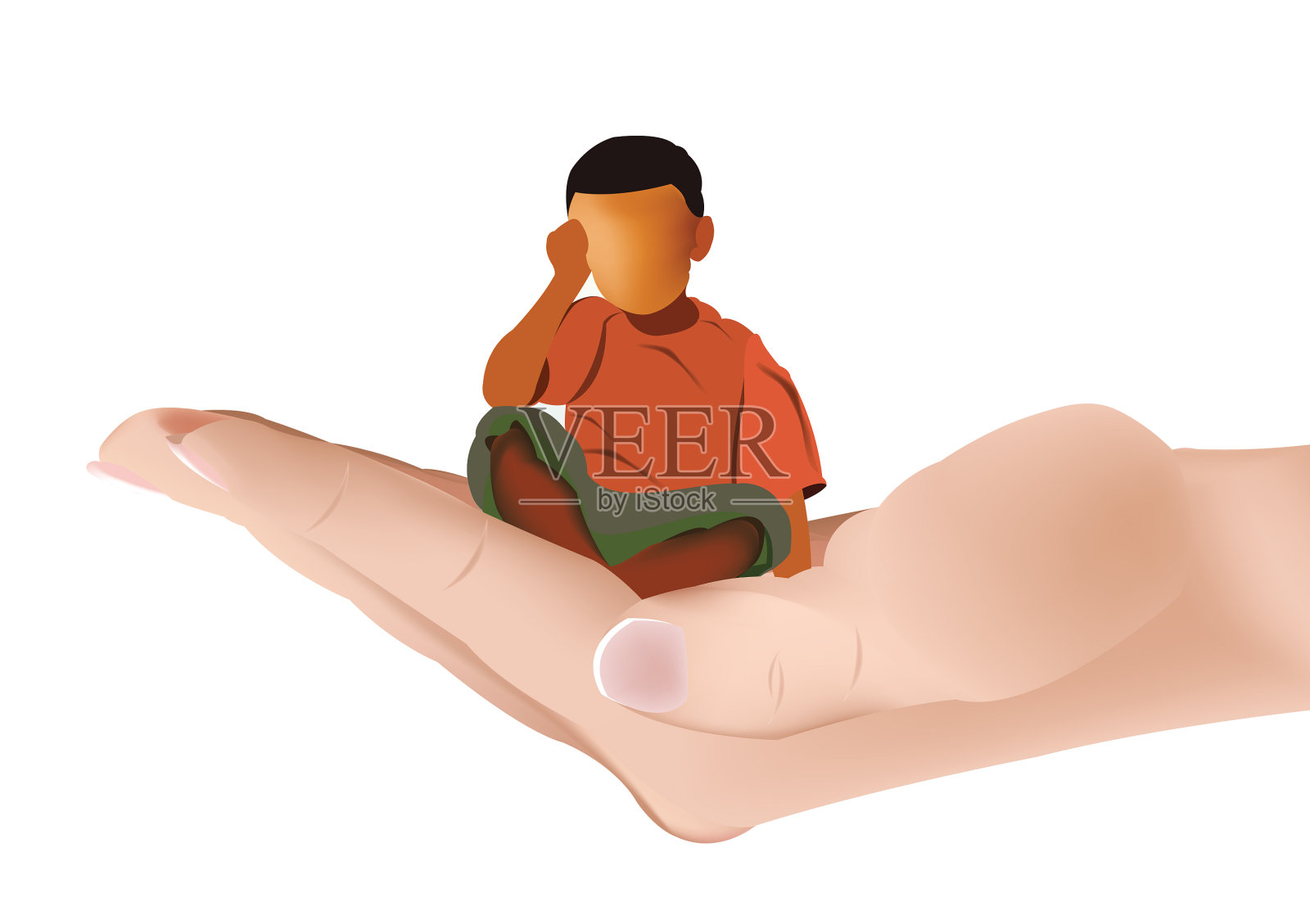 孩子在他的手掌设计元素图片