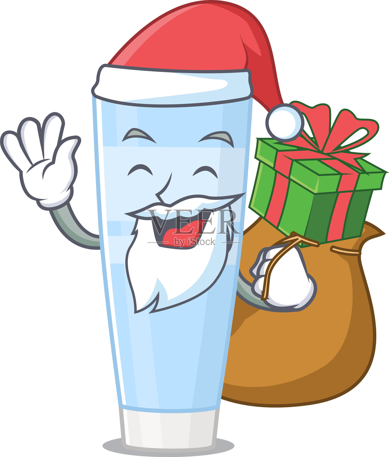 卡通设计的眼霜圣诞老人设计元素图片