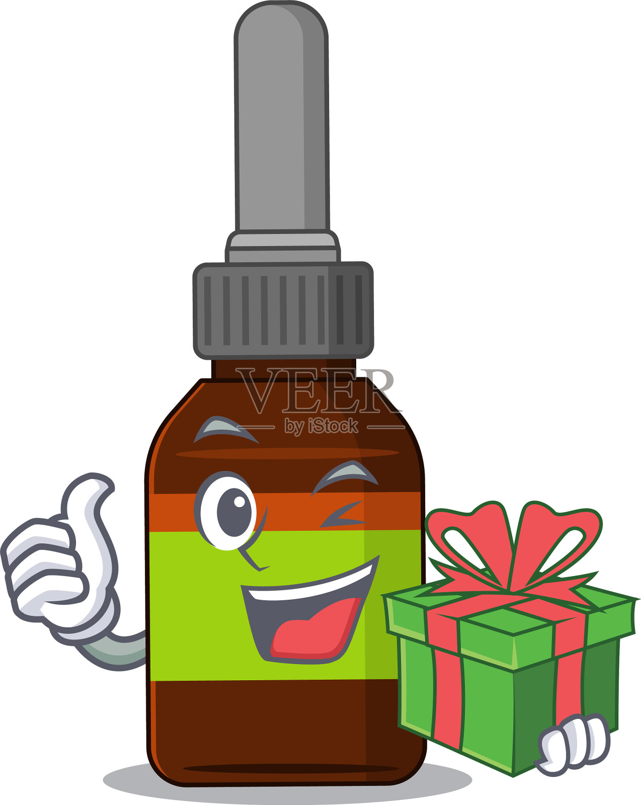 卡通人物液瓶配大礼盒设计元素图片