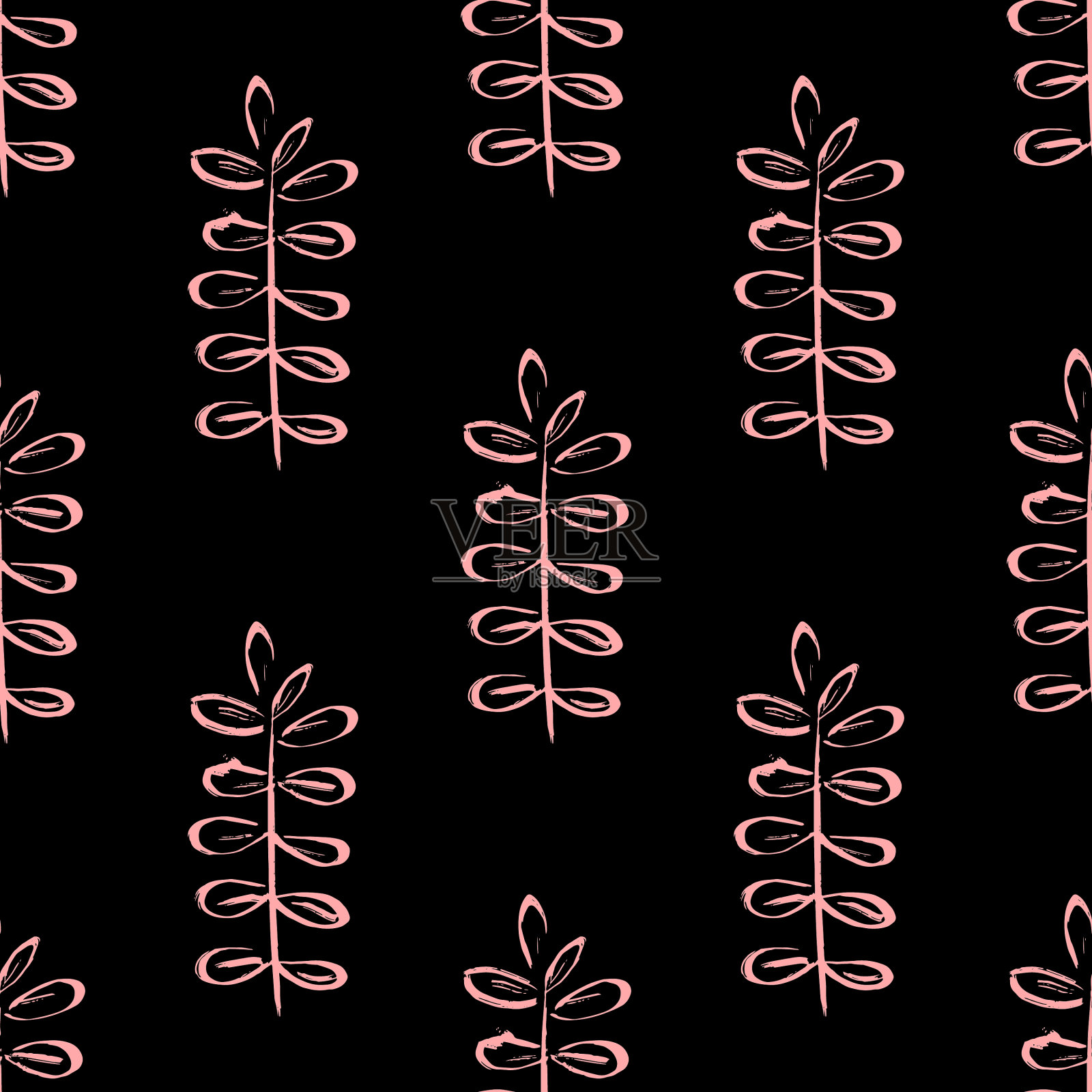 手绘花卉背景无缝插画图片素材