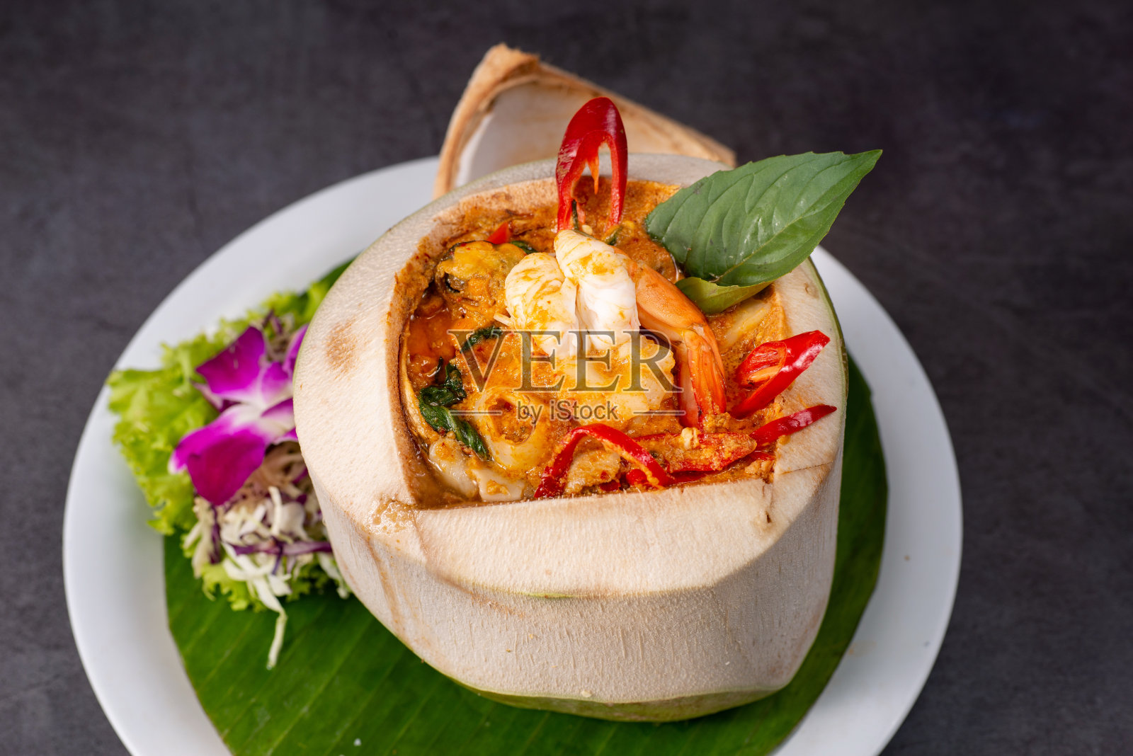 咖喱海鲜炒照片摄影图片