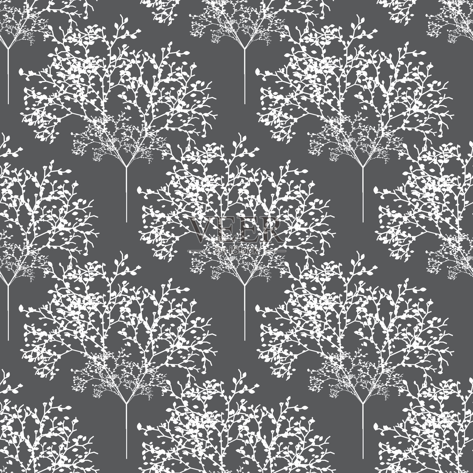 程式化的抽象树插画图片素材