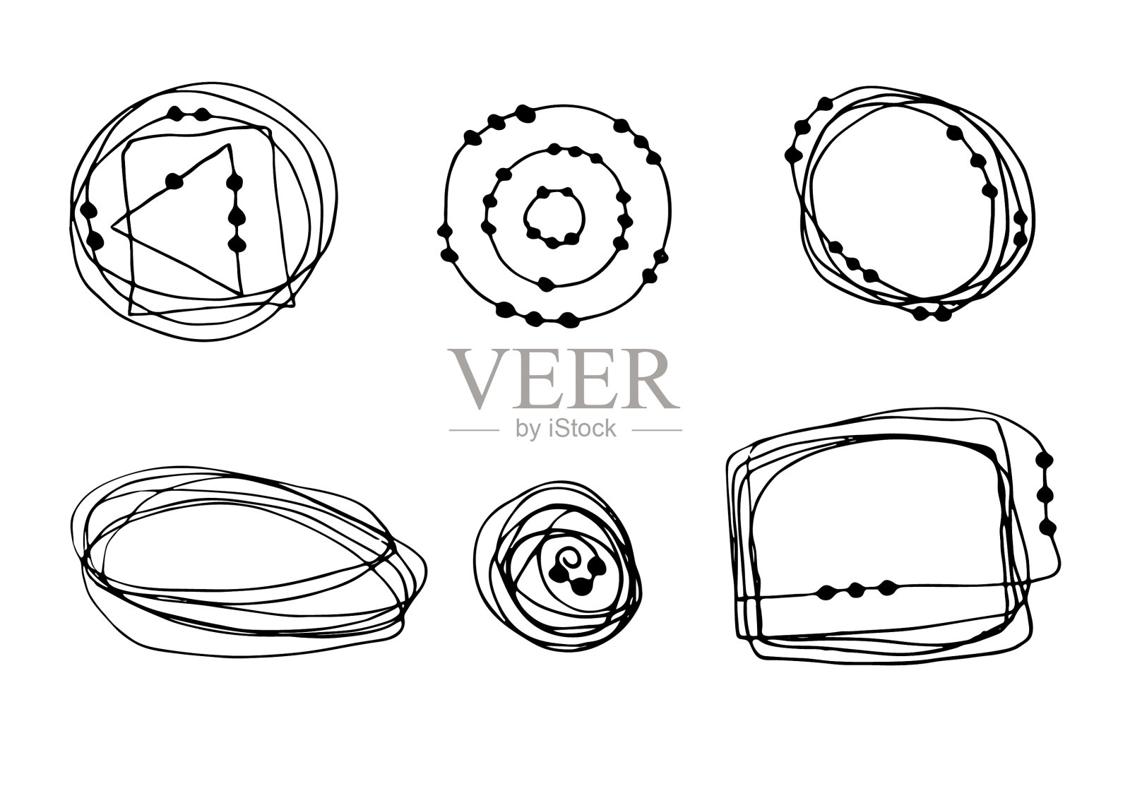 设置框架和涂鸦设计元素插画图片素材