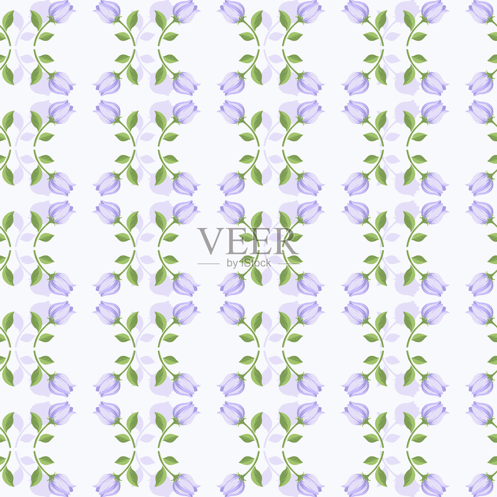 漂亮的紫色郁金香条纹图案插画图片素材