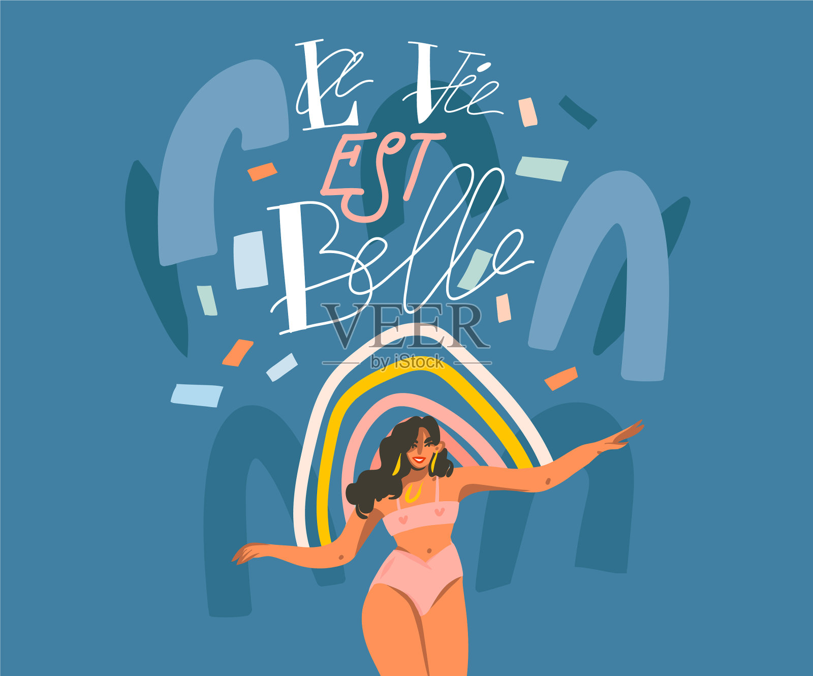 手绘抽象股票图形插画图片素材