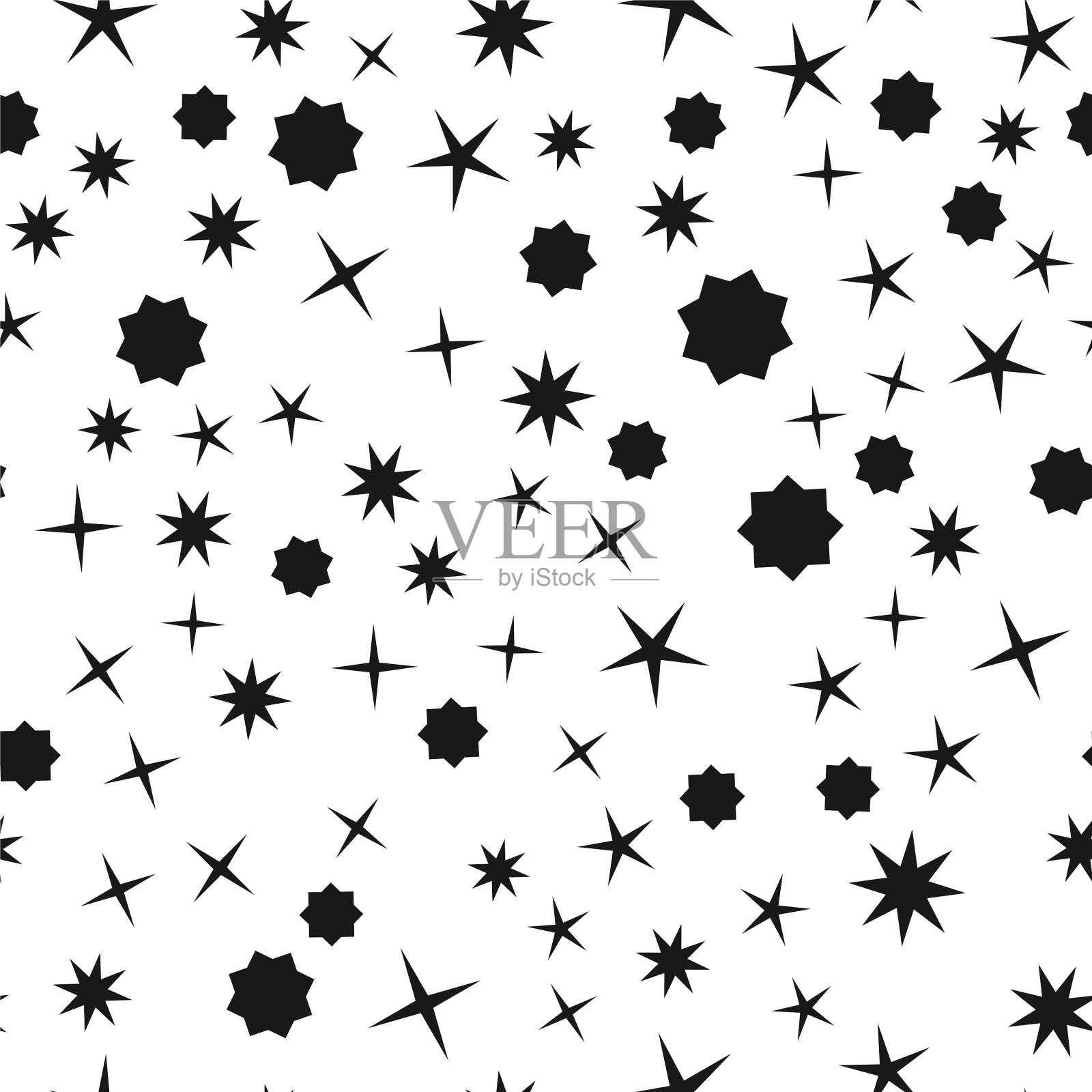 随机星形图案无缝背景插画图片素材