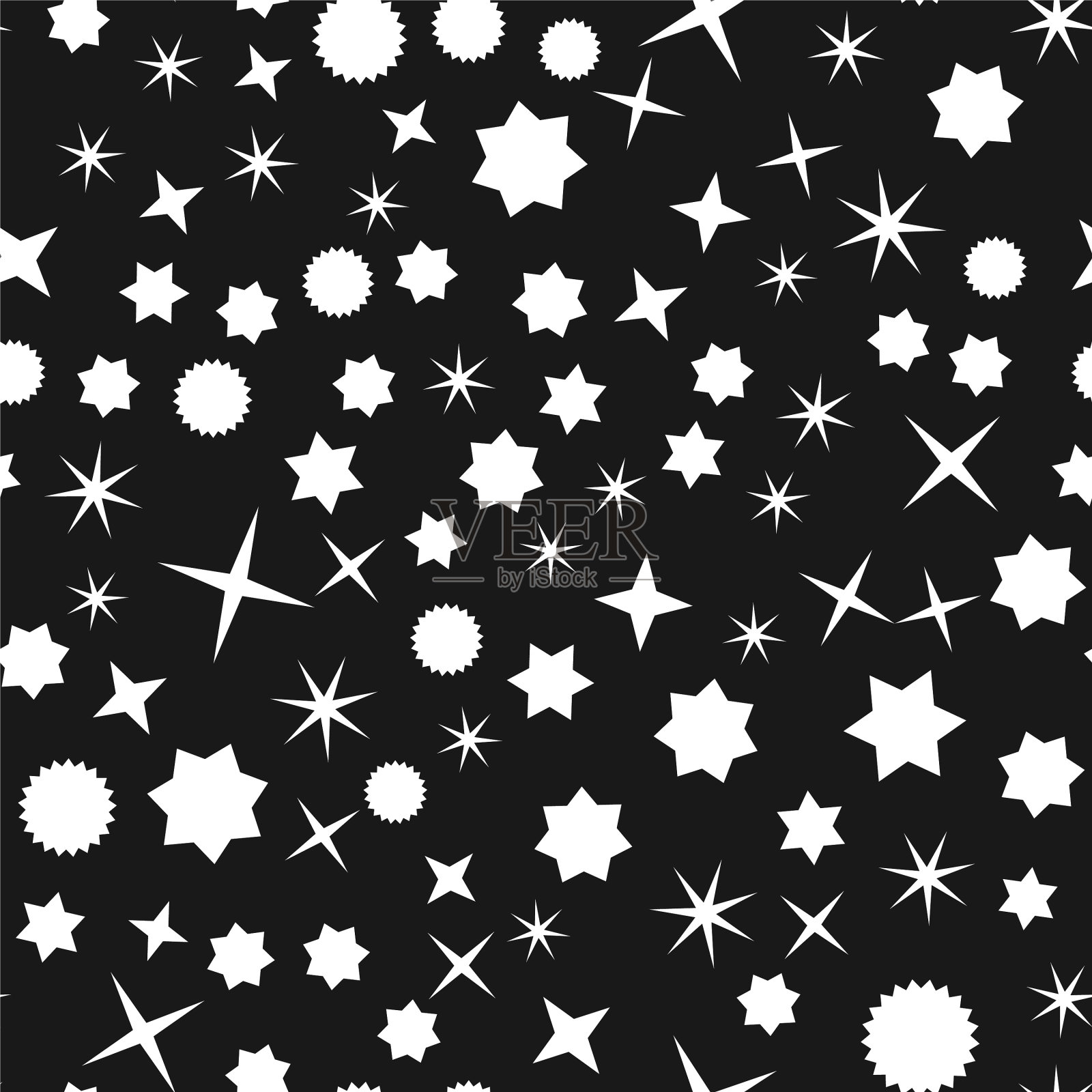 随机星形图案无缝背景插画图片素材