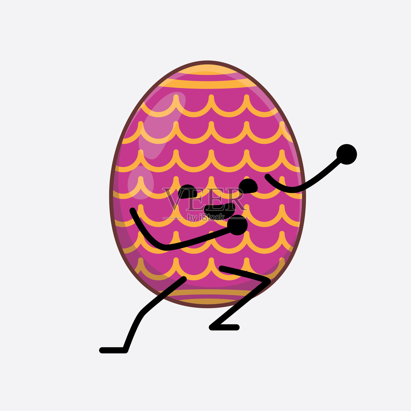 复活节彩蛋可爱的人物与简单的脸手插画图片素材