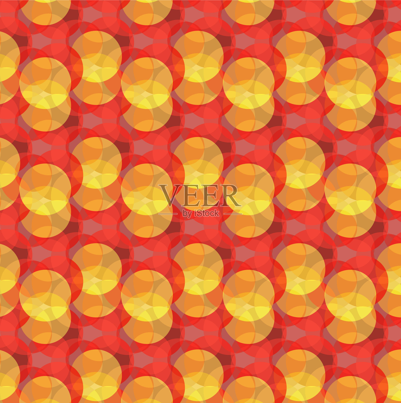 随机的红黄圆形无缝图案插画图片素材