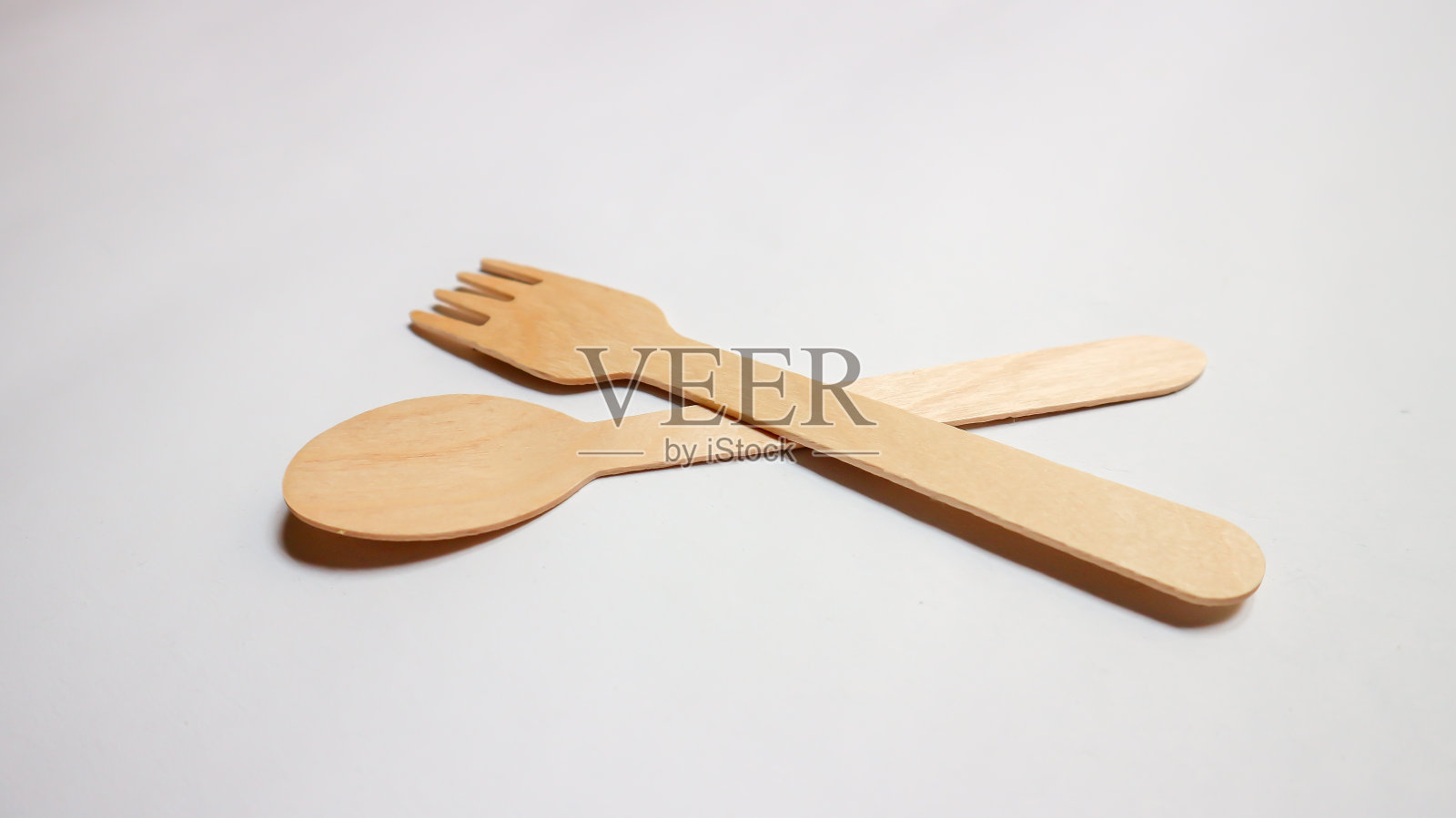 勺子和叉子孤立在白色照片摄影图片