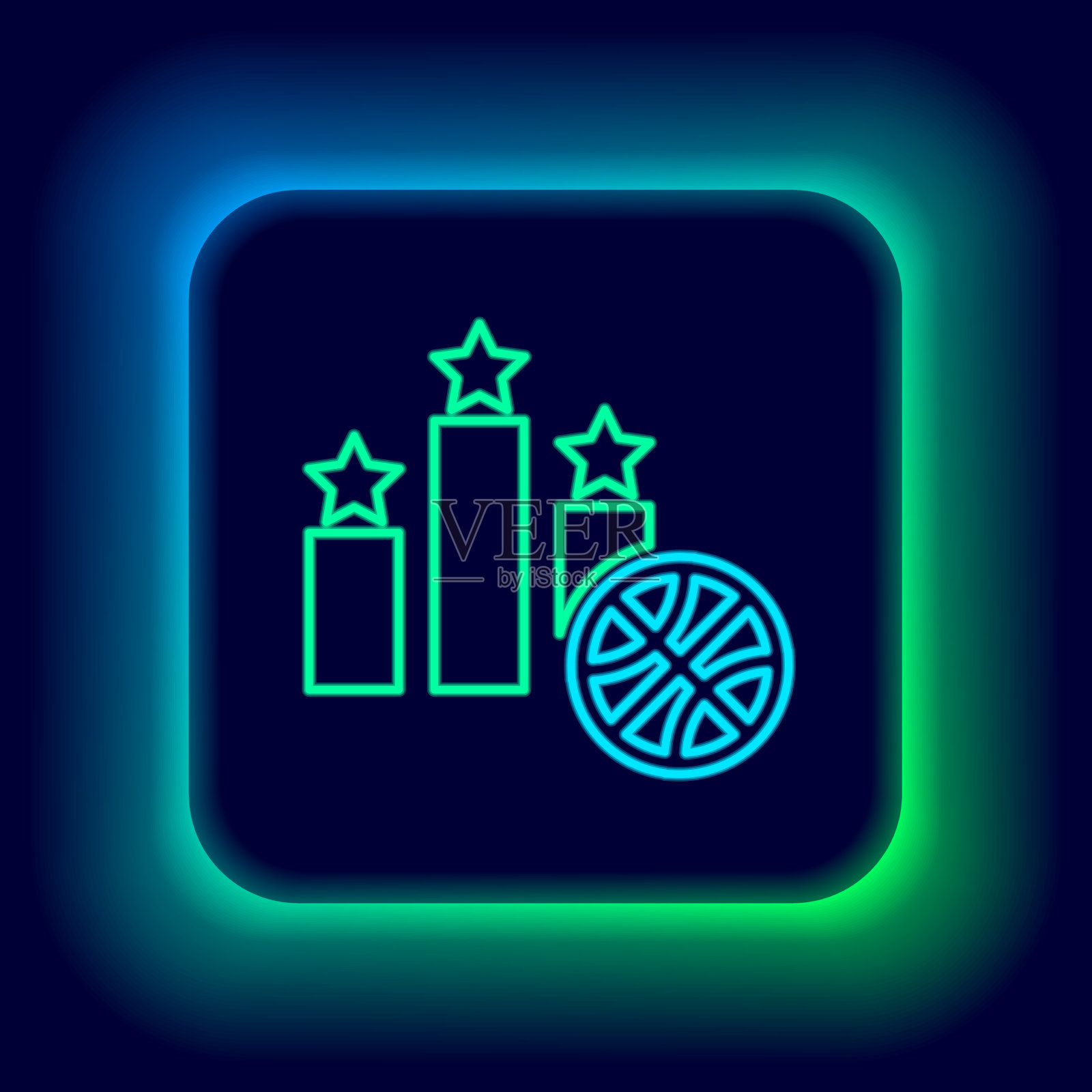 篮球运动日历上的霓虹灯线插画图片素材