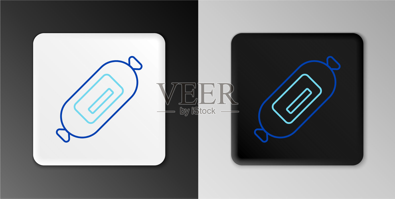 线腊肠香肠图标孤立在灰色图标素材