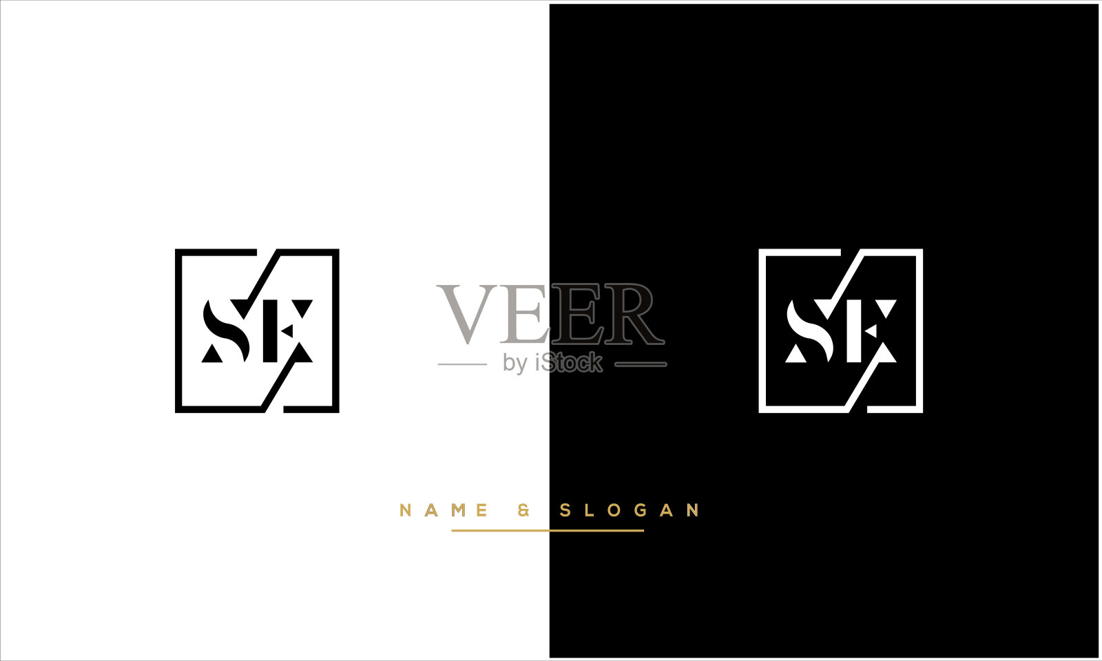 SE,ES抽象字母标志组合插画图片素材