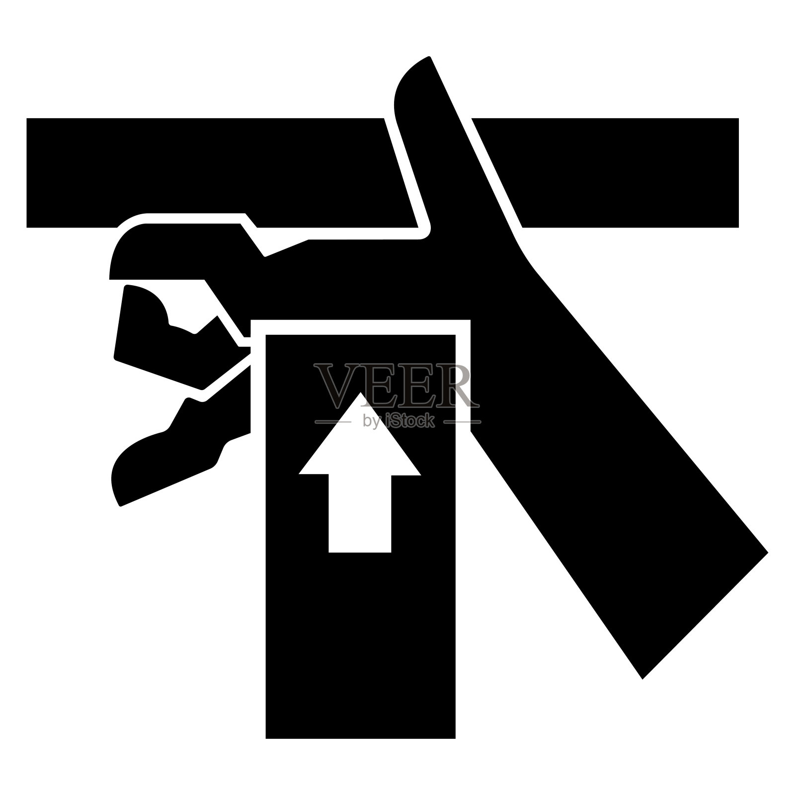 从下面的符号符号，矢量插图，孤立在白色背景标签插画图片素材