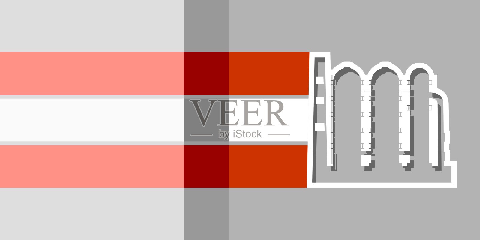 工厂是奥地利的工业标志和旗帜插画图片素材