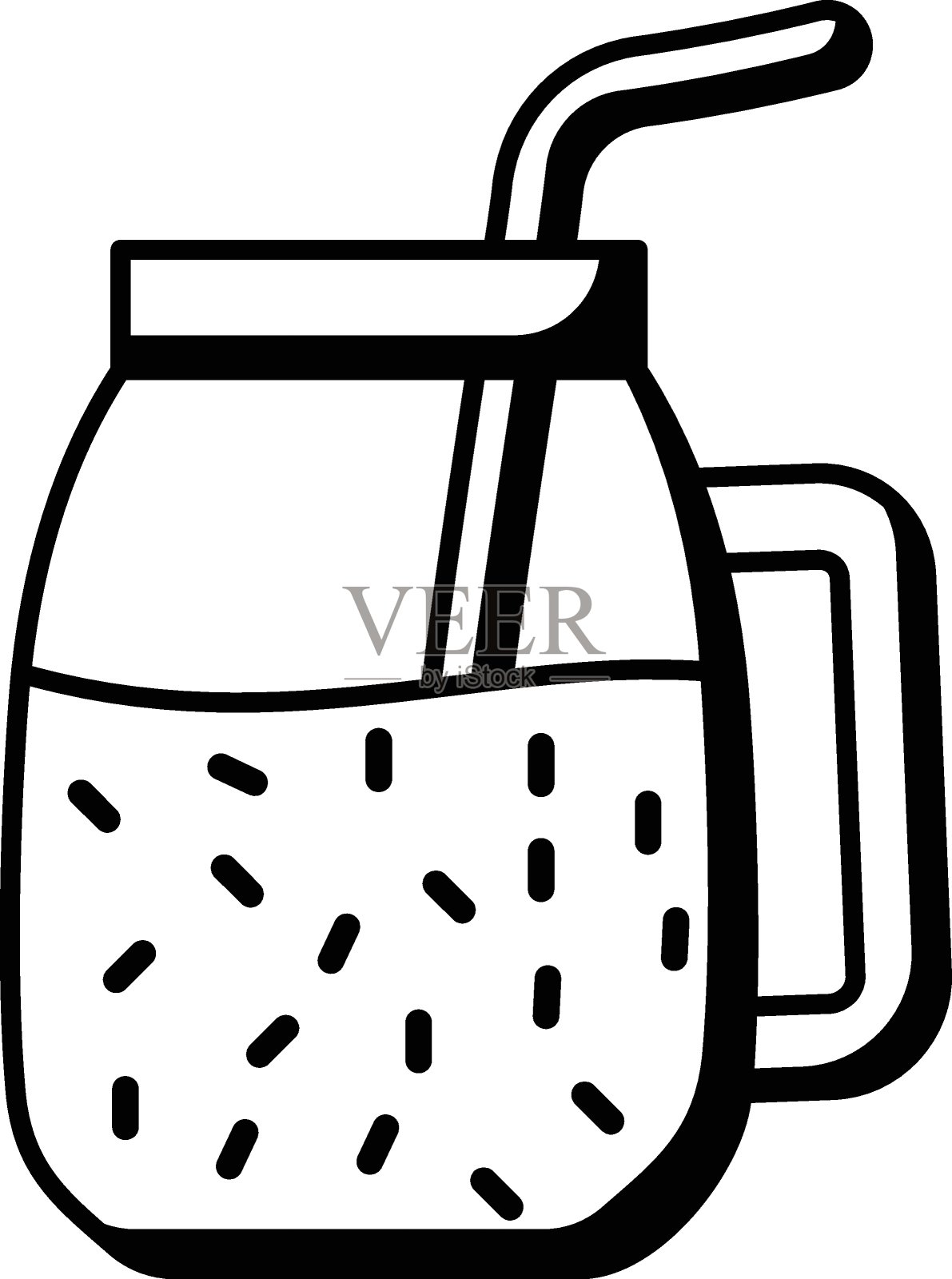 科德角或科德角鸡尾酒矢量图标设计，夏季春季活动符号，炎热的天气涂鸦艺术手绘标志，最温暖的季节元素股票，蔓越莓果汁罐与吸管概念插画图片素材