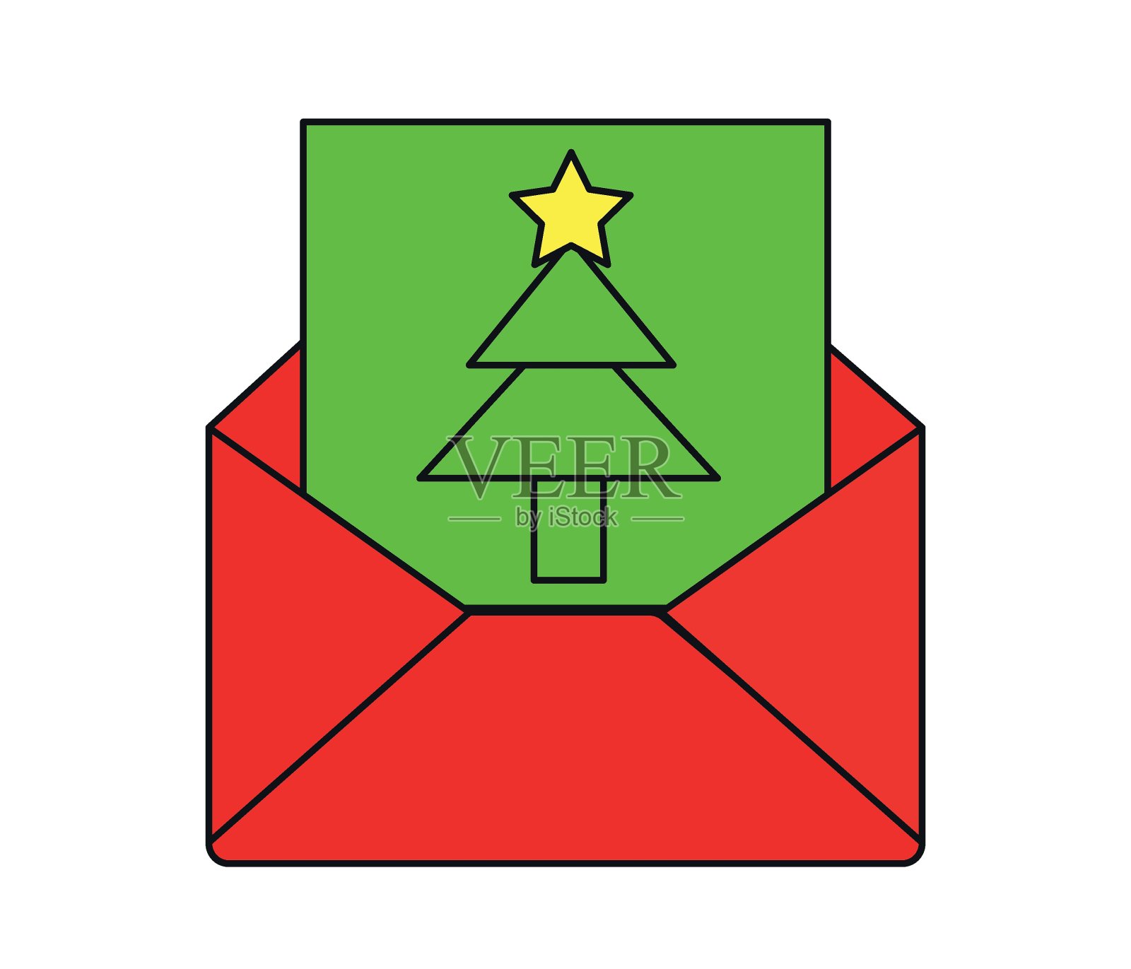 圣诞快乐和新年贺卡矢量插图。插画图片素材