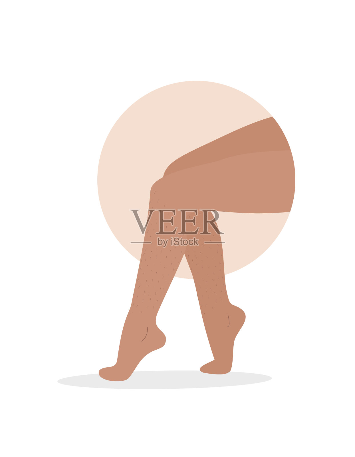 脱毛。激光脱毛和蜡脱毛法。完美光滑的女性腿。矢量插图在平面卡通风格插画图片素材