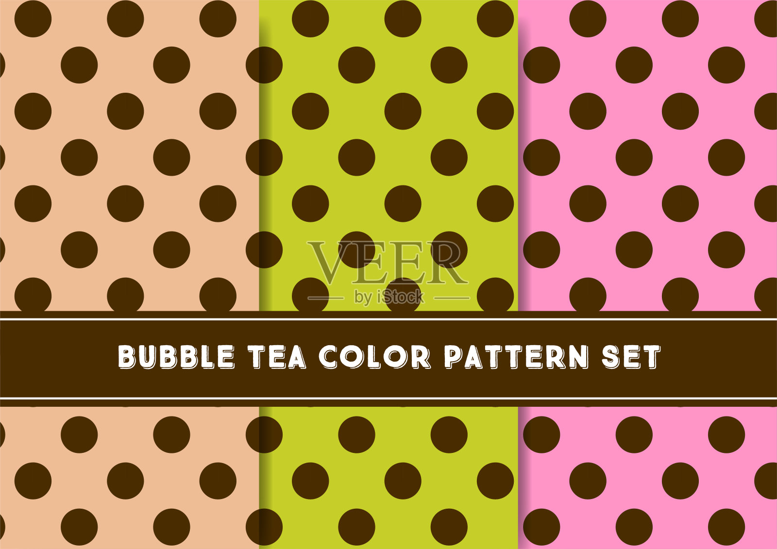 木薯奶茶墙纸套装插画图片素材