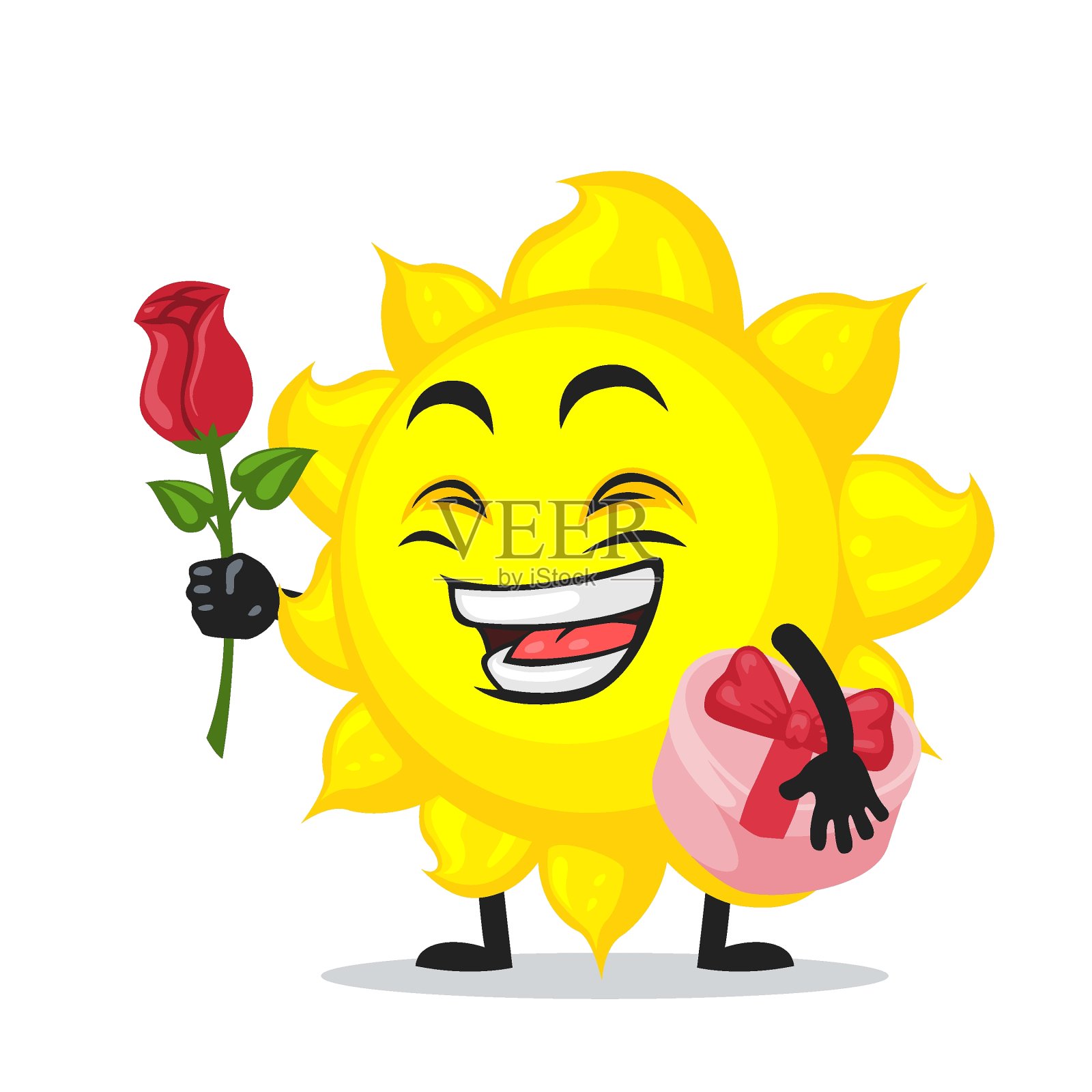 矢量插图的太阳吉祥物或角色插画图片素材