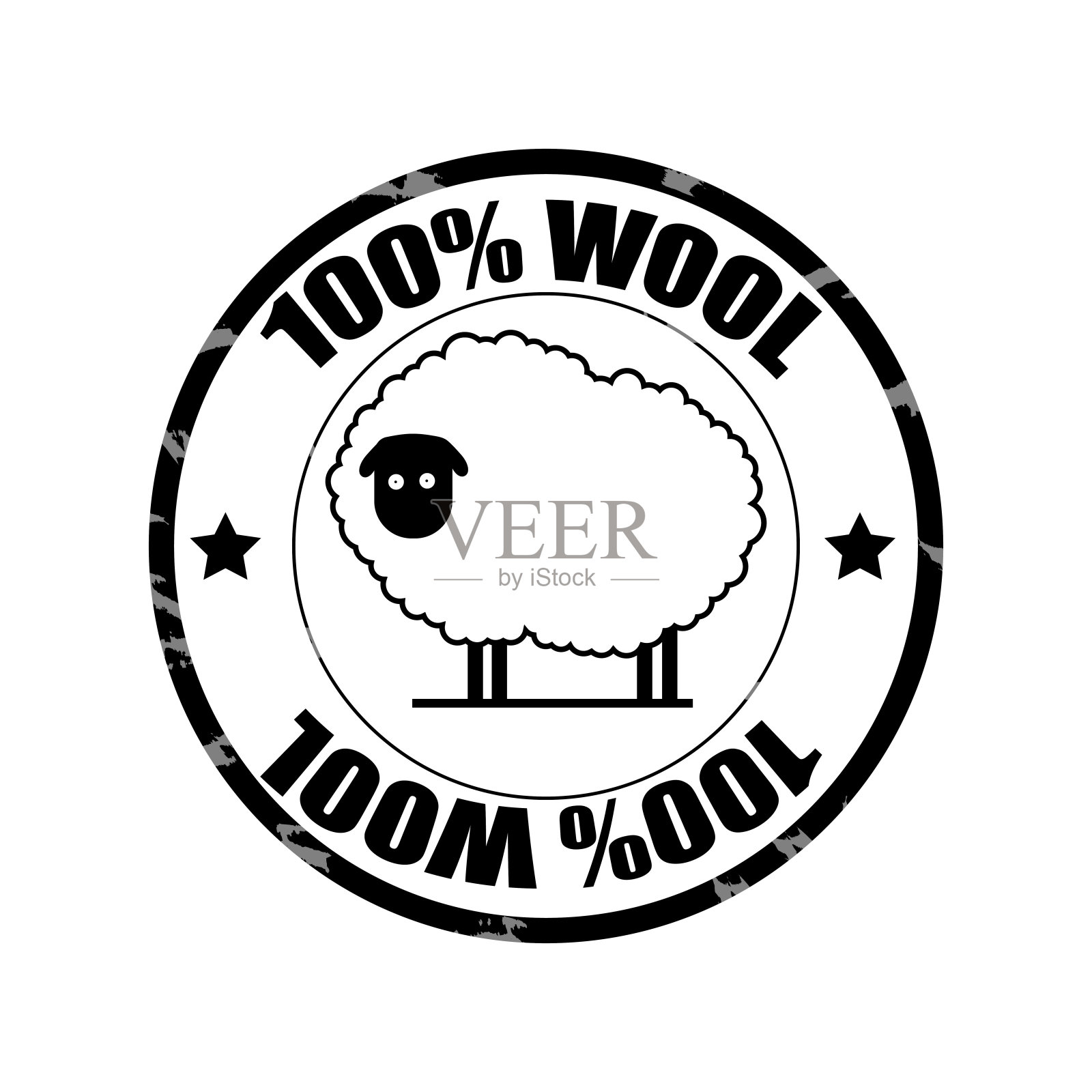 标签“100%羊毛”用绵羊做衣服插画图片素材