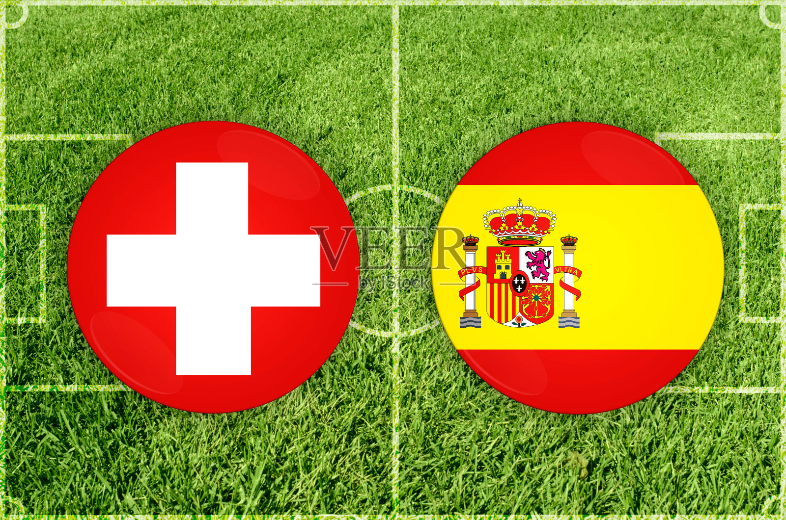 瑞士对西班牙的足球赛照片摄影图片