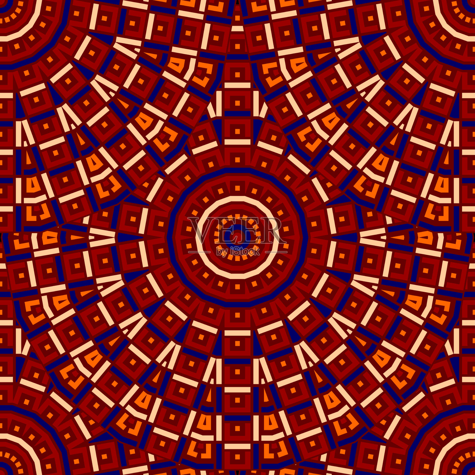 部落圆形曼荼罗图案装饰几何插画图片素材