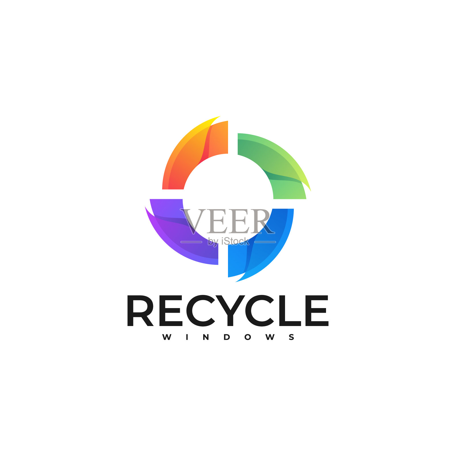 标志循环渐变色彩风格插画图片素材