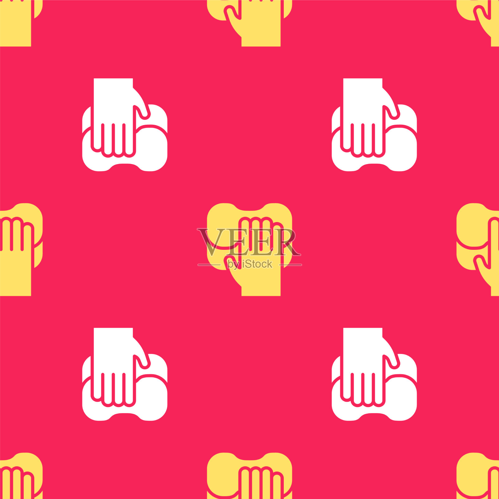 黄色清洁服务图标隔离无缝插画图片素材