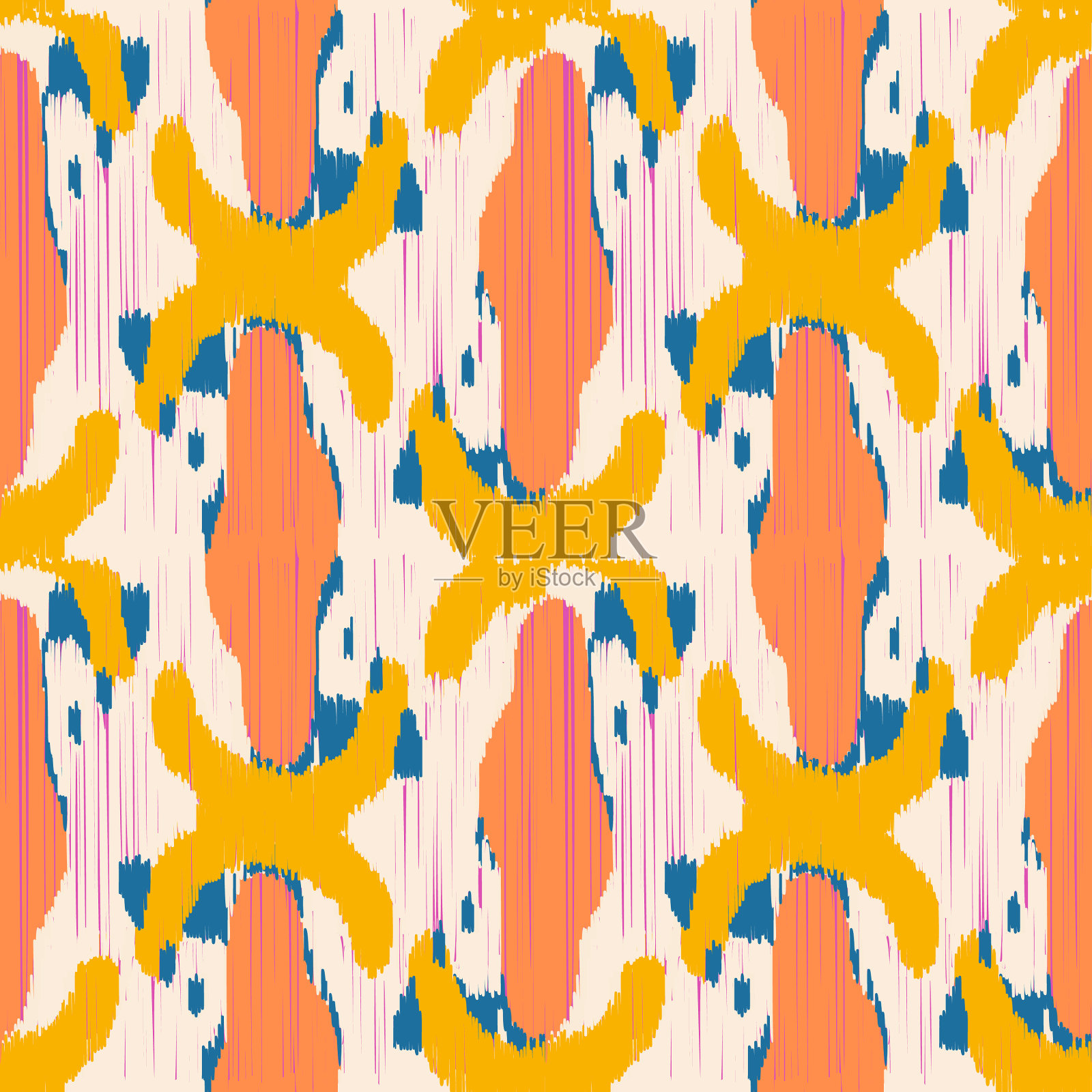 无缝伊卡特模式插画图片素材