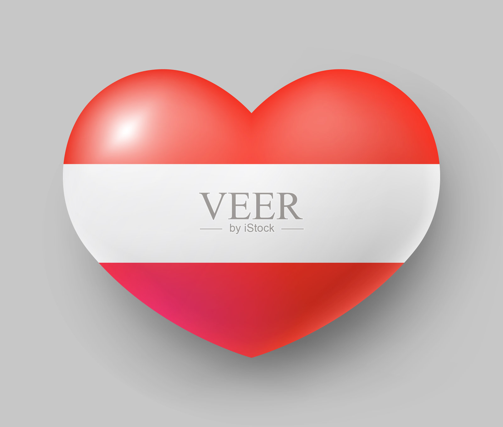 心形光滑的奥地利国旗插画图片素材