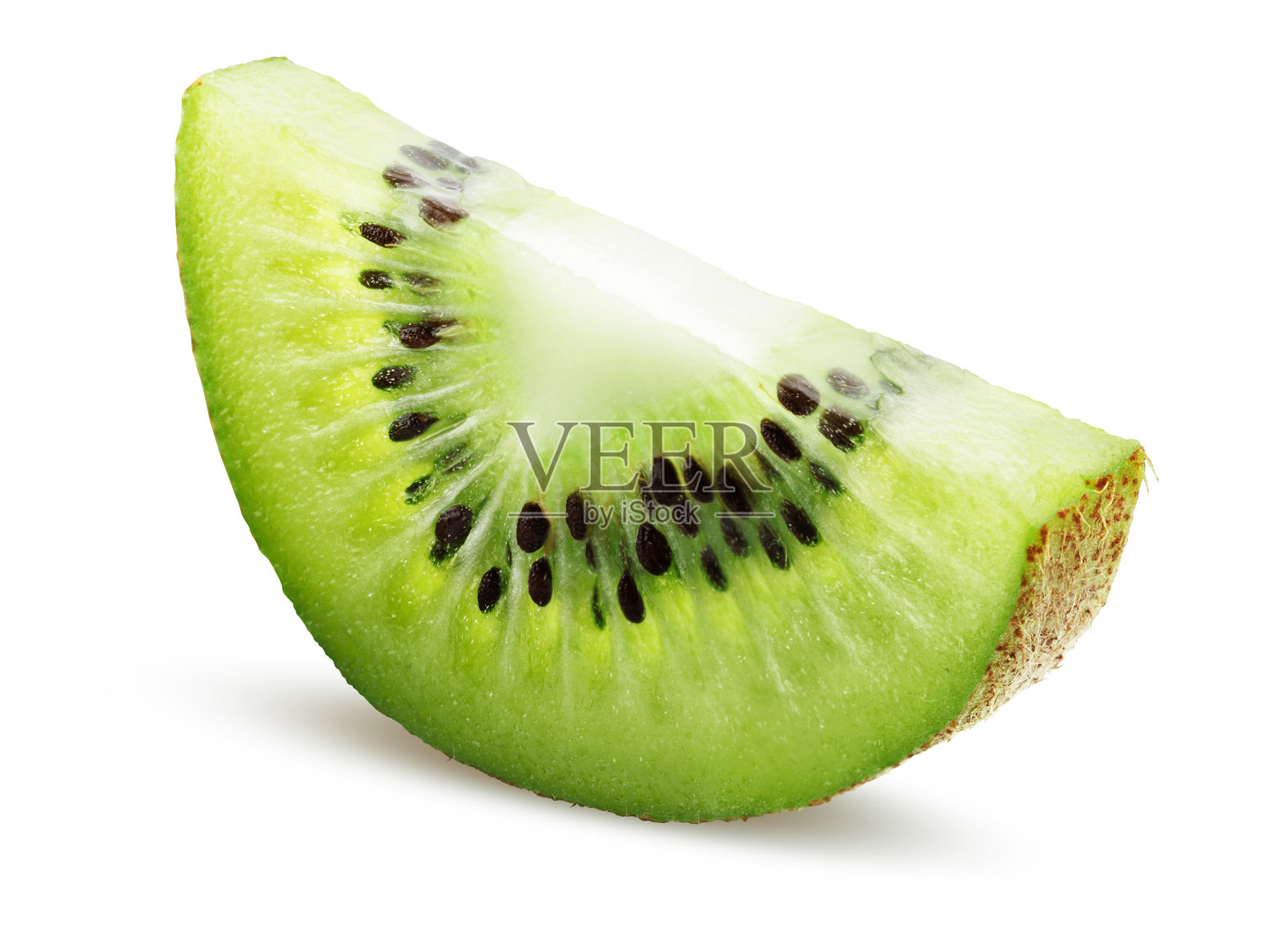 一片猕猴桃孤立在白色背景与裁剪路径。照片摄影图片