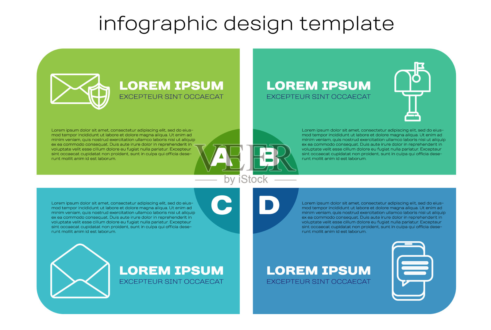 设线信封与屏蔽聊天信封插画图片素材