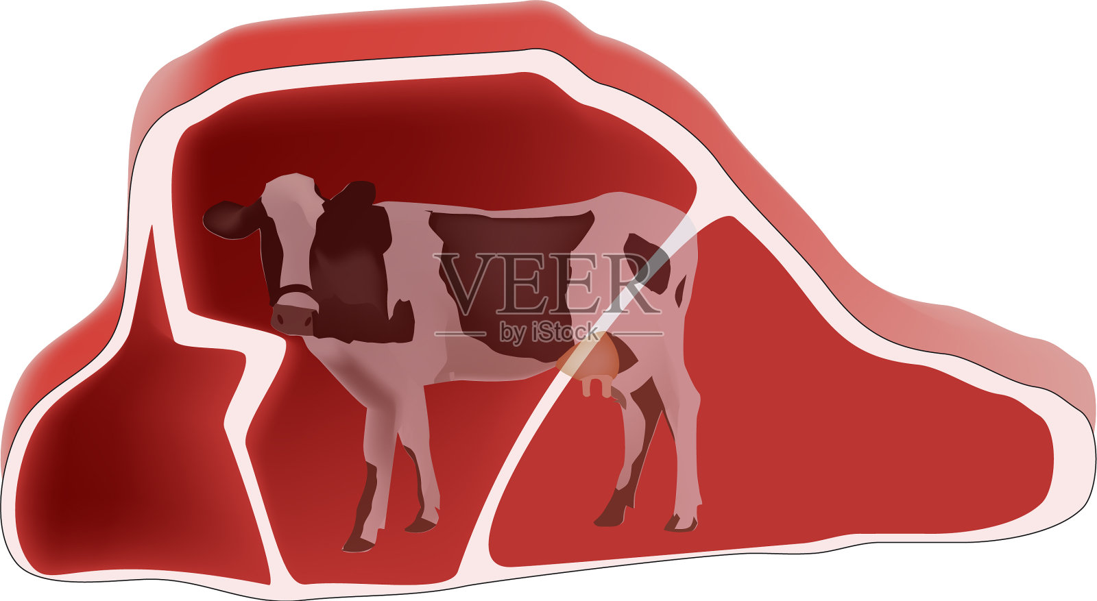 红色的牛排插画图片素材